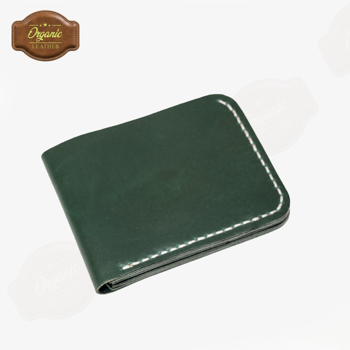 Premium Green Leather Bifold Wallet Handmade Minimalist Slim  Wallet for Men Bulk Supplier