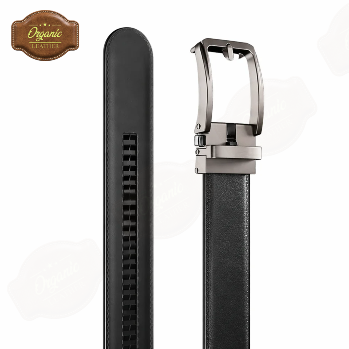 100% Genuine Cow Leather Belt – Auto Lock Ratchet Belt or Buckle-Free Strap