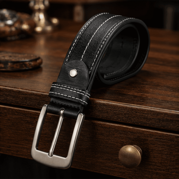 Pin Buckle – Classic Stitch (Black)